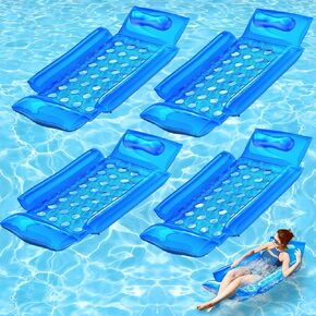 Inflatable Pool Float, Floaties Rafts Adult with Side Cushions for Anti-Tipping Design, UV-Resistant, Floating Lounger for Beach, Pool, and Lake PFB02