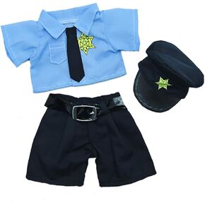 يتلاءم زي شرطي أكثر من 8 "-10" Webkinz و Shining Star و 8 "-10" يصنع حيواناتك المحشوة الخاصة بك و Build-a-bear