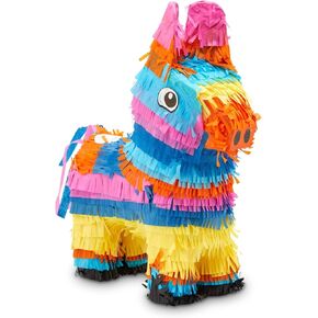 Blue Panda - Rainbow Donkey Pinata لزخارف حفلة عيد الميلاد ، Cinco de Mayo ، Mexican Fiesta (صغير ، 12.5 × 15 × 4.7 بوصة)