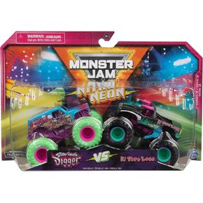 Monster Jam, Official Nitro Neon, Son-uva Digger Vs. El Toro Loco, 1:64 Scale Die-Cast Monster Trucks, Kids Toys for Boys Ages 3 and up