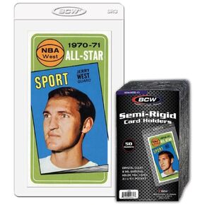 BCW Semi-Rigid Card Holder #3 - 50 ct | Crystal Clear, High-Quality PVC | Premium Graded Card Submissions Sleeve for Tall Trading Cards | Ideal for Grading Enthusiasts and Secure Card Mailing