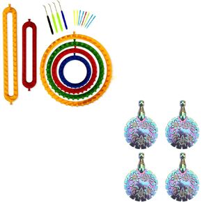 Olikraft Complete Knitting Loom Kit و Multi Color Cutter Cutter-مجموعة مساكنة تلوح في الأفق الكل في واحد للمبتدئين ، نول بطانية ، نول ، أدوات قلادة سهلة لصياغة الصياغة