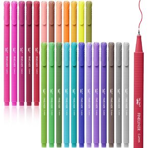 Mr. Pen- Fineliner Pens Colored, 24 Pack, Ergonomic Triangular Colorful Barrels, 0.4mm Fine Liner Pens