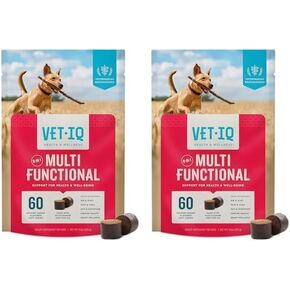 VetIQ 8-in-One Multifunctional Supplement for Dogs, Supports Hip & Joint, Urinary Tract, Immune System, Skin Health and Heart Health, Soft Chews, Made in The USA, 60 Count (Pack of 2)