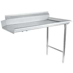 48" Wide Stainless Steel Clean Dishtable with Backsplash | Straight Design Right Hand Side Commercial Worktop table for Restaurant Diner Cafeteria Kitchen | 48"W x 30"D x 41.5"H, 16 Gauge, NSF