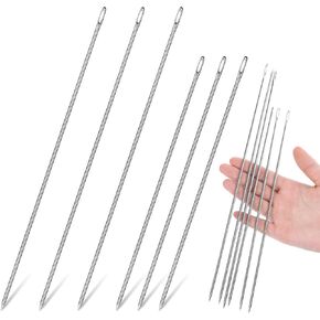 6Pcs 10"/12" Extra Long Sewing Needles Upholstery Needles Large Binding Stitching Needle, Giant Needle for Leather Canvas Repair, Large Crafting Projects