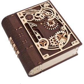 Book Ogears من الأسرار صندوق الألغاز - الألغاز الخشبية ثلاثية الأبعاد للبالغين ، وقفل الخشب البخاري الممتع - مجموعة طراز ميكانيكي للآباء وعشاق الهوايات - 263 PCS