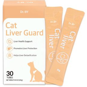 Dr.by Cat Liver Guard Squeezable Liver Supplement for Cats Feline Hepatic Support with Milk Thistle, Artemisia annua(SPB-201), Taurine lickable Formula Individually Packaged