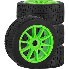 RC Highway Tires Wheel for 1/8 Typhon 6s BLX,1/7 Infraction 6S BLX/Limitless,RC Drift Off Road Buggy Rally Truck Wheels and Tires,4PCS RC High Speed Wheel Highway Rubber Tires,Black