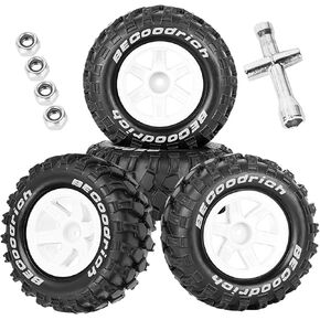 RC عجلات وإطارات على الطريق Monster Truck Trx E-Revo Summit HPI Savagegt-2xs Redcat Volcano-16 for 1/12 1/14 1/16 E-Revo MJXRC 16208 16209 16210 ، RC Blastic Wheels ، Black
