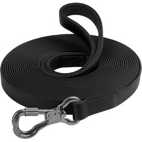Xiaz Long Leash للكلاب مقاومة للماء ، وتدريب خط الطابور الطويلة مع مقبض مبطن للكلاب الصغيرة المتوسطة الكبيرة خارج المشي ، واللعب ، والتخييم ، أو الفناء (30 قدم ، الزيتون)
