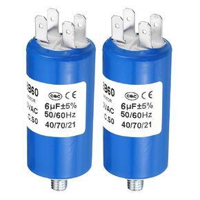 PATIKIL CBB60 25uf Running Capacitor,2Pcs AC 250V 4Pins 50/60Hz Cylinder Bottom with Screw 93 x 40mm for Washing Machine,Cleaning Machine Motor Star