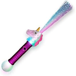 FlashingBlinkylights تضيء عصا يونيكورن مع تغيير الألياف الضوئية مصابيح LED Magic Wand for Girls