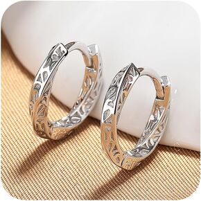 أقراط Sdouefos Silver Hoop ، S925 Sterling Silver Hoop أقراط للنساء Lightwieght Gold Hoop أقراط Mobius Mobius Hypoallergenic Mobius الأقراط