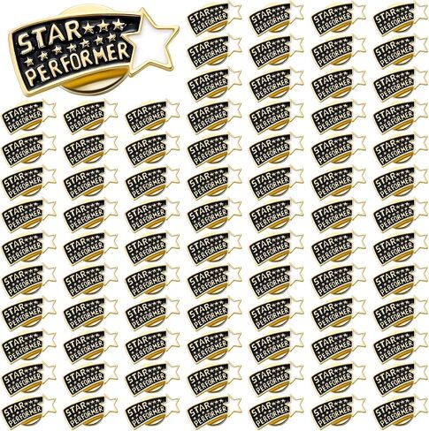 Tondiamo 50 Pcs Awards Gifts Star Performer Lapel Pins Employee of The Month Recognition Volunteer Star Pins Employee Volunteer Reward(Star Performer) in Saudi Arabia