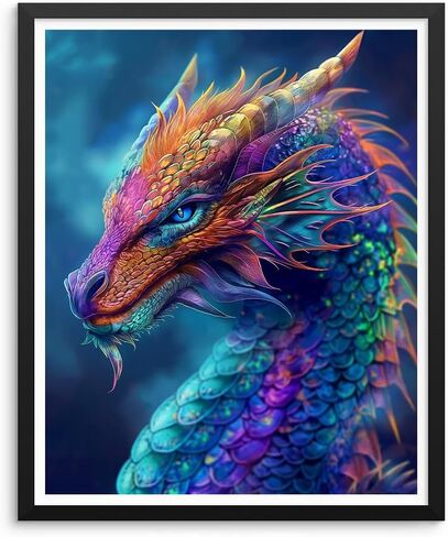 Natuyalo Paint by Numbers Kits for Adults Colorful Dragon Paint by Number for Adults Beginner Animal Drawing Paintwork with 3 Paintbrushes Acrylic Canvas Painting 16x20 Inch in Kuwait