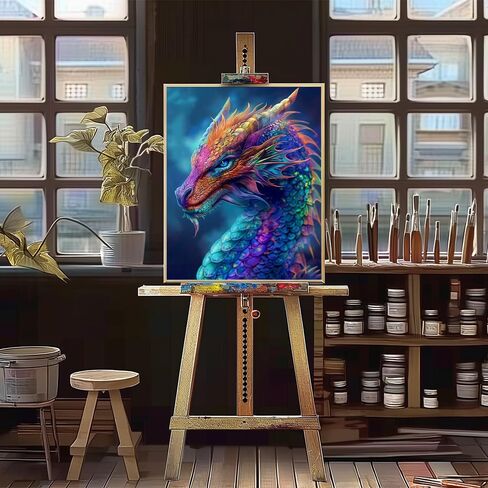 Natuyalo Paint by Numbers Kits for Adults Colorful Dragon Paint by Number for Adults Beginner Animal Drawing Paintwork with 3 Paintbrushes Acrylic Canvas Painting 16x20 Inch in Kuwait