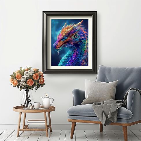 Natuyalo Paint by Numbers Kits for Adults Colorful Dragon Paint by Number for Adults Beginner Animal Drawing Paintwork with 3 Paintbrushes Acrylic Canvas Painting 16x20 Inch in Kuwait