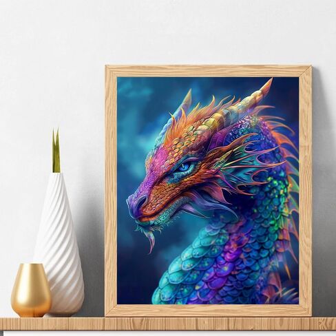 Natuyalo Paint by Numbers Kits for Adults Colorful Dragon Paint by Number for Adults Beginner Animal Drawing Paintwork with 3 Paintbrushes Acrylic Canvas Painting 16x20 Inch in Kuwait