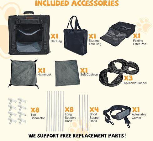 Cat Travel Carrier with Litter Box Portable Single Cat Carriers for Cat and Pet Shelter Ideal for Single Cat Soft Foldable Design with Shoulder Strap, One Hammocks and Cushion,Large Size Single Grey in Saudi Arabia