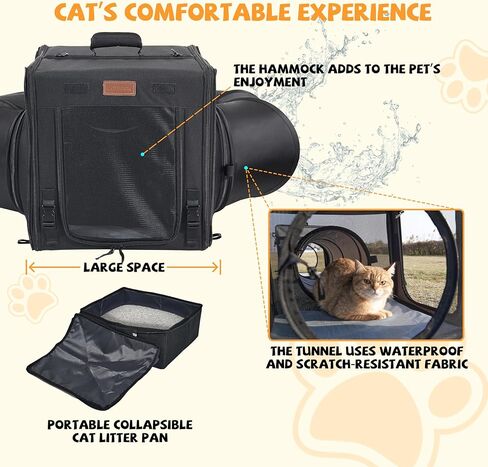 Cat Travel Carrier with Litter Box Portable Single Cat Carriers for Cat and Pet Shelter Ideal for Single Cat Soft Foldable Design with Shoulder Strap, One Hammocks and Cushion,Large Size Single Grey in Saudi Arabia
