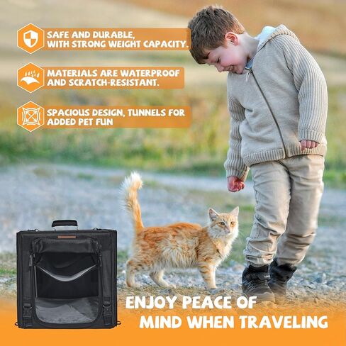 Cat Travel Carrier with Litter Box Portable Single Cat Carriers for Cat and Pet Shelter Ideal for Single Cat Soft Foldable Design with Shoulder Strap, One Hammocks and Cushion,Large Size Single Grey in Saudi Arabia