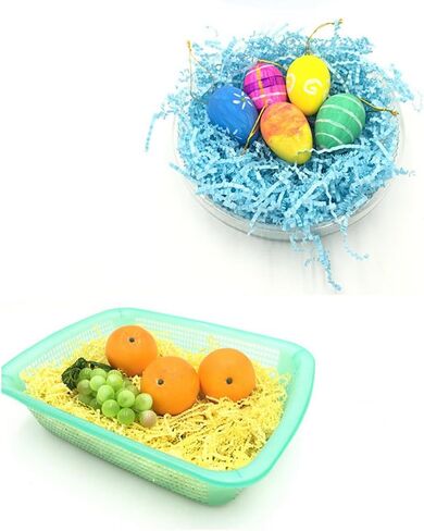 Crinkle Cut Paper Shred Filler Recyclable Gift Wrap Confetti Raffia Grass Shred Paper for Easter Baskets Filler Creative Eggs Decor（50g) (Pink) in Kuwait