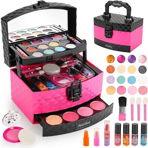 Mathea Kids Makeup Sets for Girls 5-8, Makeup for Kids, Washable Non-Toxic Kids Makeup Sets for Girls, Play Makeup Birthday Toys Gift for 3 4 5 6 7 8 9 10 11 12 Years Old Kid in Saudi Arabia