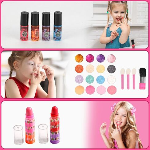 Mathea Kids Makeup Sets for Girls 5-8, Makeup for Kids, Washable Non-Toxic Kids Makeup Sets for Girls, Play Makeup Birthday Toys Gift for 3 4 5 6 7 8 9 10 11 12 Years Old Kid in Saudi Arabia