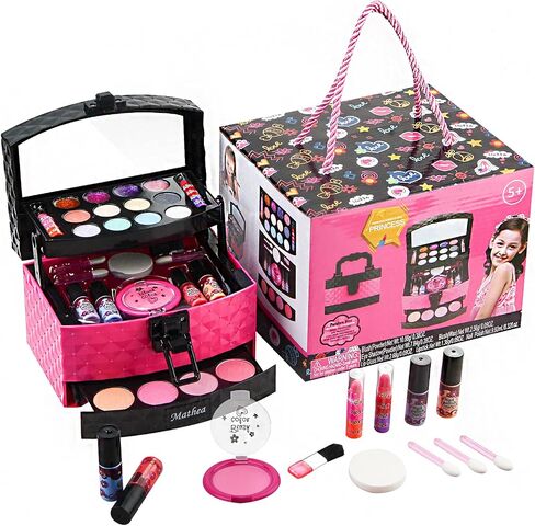 Mathea Kids Makeup Sets for Girls 5-8, Makeup for Kids, Washable Non-Toxic Kids Makeup Sets for Girls, Play Makeup Birthday Toys Gift for 3 4 5 6 7 8 9 10 11 12 Years Old Kid in Saudi Arabia
