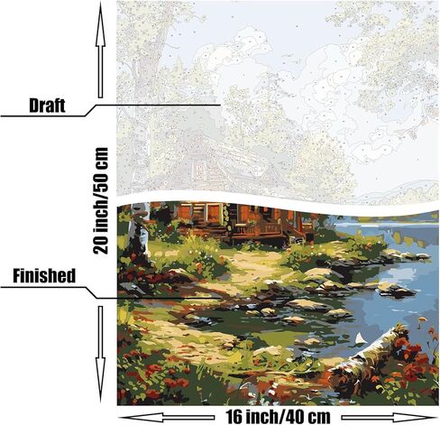 Shinefly الطلاء بالأرقام على قماش ملون مجموعات الاكريليك للأطفال والكبار والمبتدئين 16 × 20 بوصة مجموعات الرسم الزيتي هدية، النسر in Kuwait