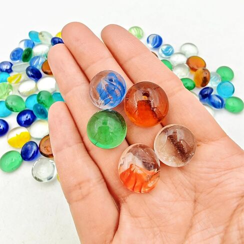 الأحجار الكريمة الزجاجية المسطحة ، الحجارة الزجاجية ذات اللون المسطح للخرز للمنزل الزخرفي الفني ، حشو مزهرية ، حوض الأزهار الزهرية الزخرفية ، الفسيفساء الحرفية ، ديكور مبعثر في الحديقة (العنبر ، 16-19 ملم) in Kuwait