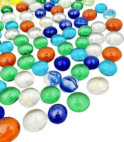 الأحجار الكريمة الزجاجية المسطحة ، الحجارة الزجاجية ذات اللون المسطح للخرز للمنزل الزخرفي الفني ، حشو مزهرية ، حوض الأزهار الزهرية الزخرفية ، الفسيفساء الحرفية ، ديكور مبعثر في الحديقة (العنبر ، 16-19 ملم) in Kuwait