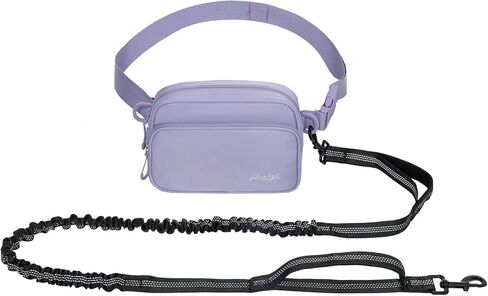 Dog Running Leash Hands Free Sparkly Pets Waist Bag for Large Dogs Crossbody Fanny Pack Black in Saudi Arabia