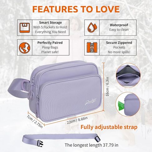 Dog Running Leash Hands Free Sparkly Pets Waist Bag for Large Dogs Crossbody Fanny Pack Black in Saudi Arabia