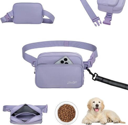 Dog Running Leash Hands Free Sparkly Pets Waist Bag for Large Dogs Crossbody Fanny Pack Black in Saudi Arabia