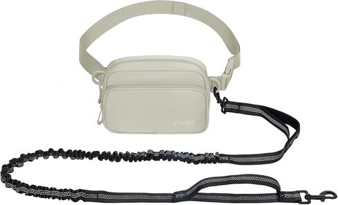 Dog Running Leash Hands Free Sparkly Pets Waist Bag for Large Dogs Crossbody Fanny Pack Black in Saudi Arabia