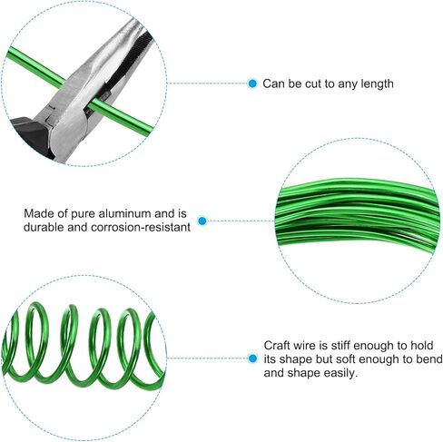 PATIKIL 16.4ft Aluminum Wire, 4pcs Jewelry Wire Bonsai Wire Metal Craft Wire 1mm 1.5mm 2mm 2.5mm for Crafts Bonsai Jewelry Making Beading Plants, Black in Kuwait