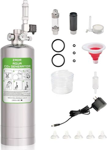ZRDR 4L Co2 Generator System with Dual Gauge Display Pressure Gauge,DIY Co2 Generator System Kit, Automatic Pressure Relief Valve Bubble Counter for Plants Aquarium, Stable Output in Saudi Arabia