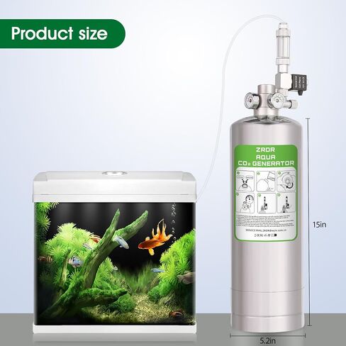 ZRDR 4L Co2 Generator System with Dual Gauge Display Pressure Gauge,DIY Co2 Generator System Kit, Automatic Pressure Relief Valve Bubble Counter for Plants Aquarium, Stable Output in Saudi Arabia