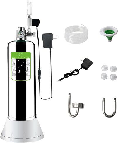 ZRDR 4L Co2 Generator System with Dual Gauge Display Pressure Gauge,DIY Co2 Generator System Kit, Automatic Pressure Relief Valve Bubble Counter for Plants Aquarium, Stable Output in Saudi Arabia