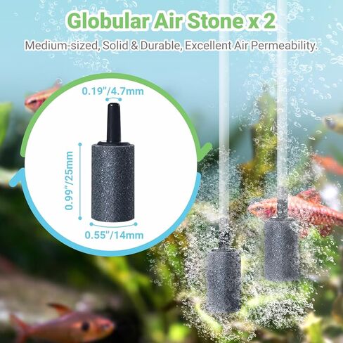 Aquarium Air Pump Accessories Kit with Standard Tubing, 4pcs Air Stones, 2pcs Check Valves, 6pcs Suction Cups, 4pcs Connectors, T Shape Control Valve (10 Ft. Tubing Kit) in Kuwait