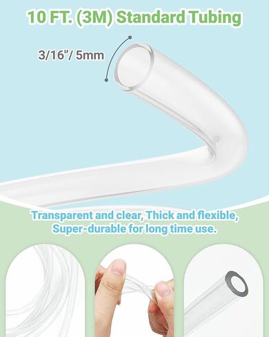 Aquarium Air Pump Accessories Kit with Standard Tubing, 4pcs Air Stones, 2pcs Check Valves, 6pcs Suction Cups, 4pcs Connectors, T Shape Control Valve (10 Ft. Tubing Kit) in Kuwait