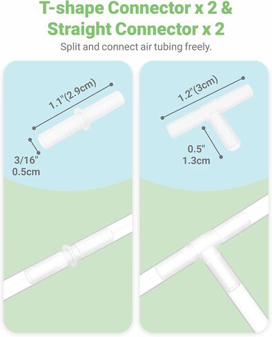 Aquarium Air Pump Accessories Kit with Standard Tubing, 4pcs Air Stones, 2pcs Check Valves, 6pcs Suction Cups, 4pcs Connectors, T Shape Control Valve (10 Ft. Tubing Kit) in Kuwait