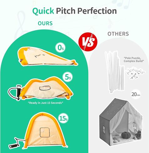 Inflatable Kids Play Tent Indoor/Outdoor, Kids Tent with Carry Bag, Portable Pop Up Playhouse Air Fort for Toddlers Boys & Girls Birthday Gift Quick Inflation in Kuwait