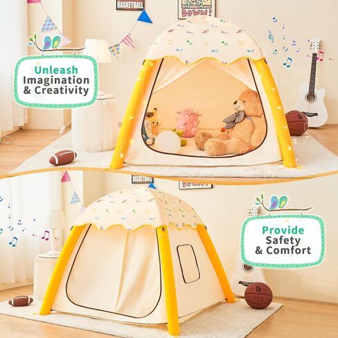 Inflatable Kids Play Tent Indoor/Outdoor, Kids Tent with Carry Bag, Portable Pop Up Playhouse Air Fort for Toddlers Boys & Girls Birthday Gift Quick Inflation in Kuwait