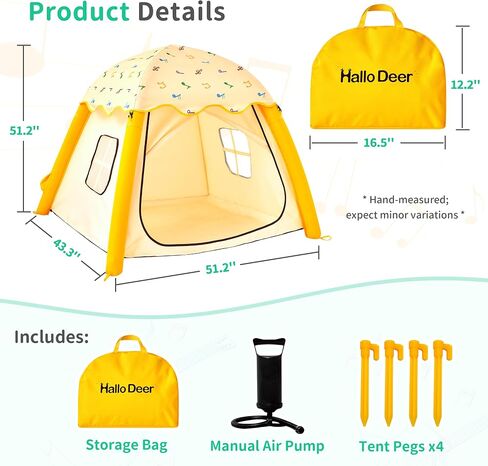 Inflatable Kids Play Tent Indoor/Outdoor, Kids Tent with Carry Bag, Portable Pop Up Playhouse Air Fort for Toddlers Boys & Girls Birthday Gift Quick Inflation in Kuwait