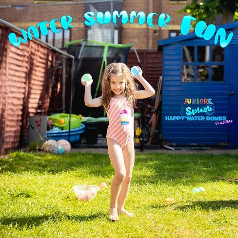 JUNIORE Reusable Water Balloons, Easy Quick Fill & Self-Sealing Water Bombs, Latex-Free Soft Silicone Water Splash Ball, Outdoor Water Fight, Refillable Magnetic Balls, Water Summer Pool Party (16) in Saudi Arabia