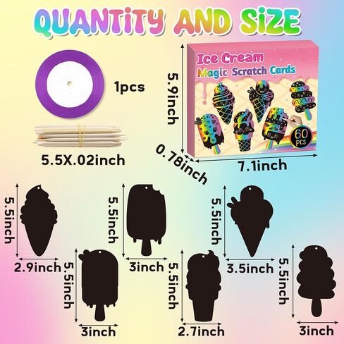 CY2SIDE Coquette Bow Scratch Cards - 60PCS DIY Bow Scratch Paper Craft for Kid, Funny Girl Coquette Knot Color Scrape Art Card, Magic Arty Rainbow Color Craft Ornament for School Classroom Art Project in Saudi Arabia