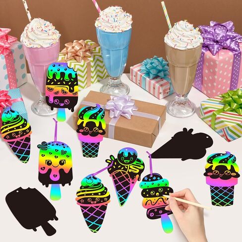 CY2SIDE Coquette Bow Scratch Cards - 60PCS DIY Bow Scratch Paper Craft for Kid, Funny Girl Coquette Knot Color Scrape Art Card, Magic Arty Rainbow Color Craft Ornament for School Classroom Art Project in Saudi Arabia